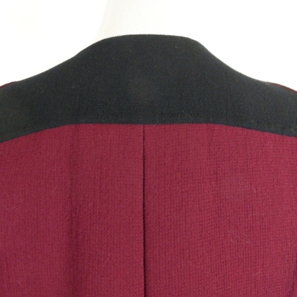 GEOFFREY BEENE COUTURE BERGDORF GOODMAN Vintage wool red black blazer Jacket 4 6 - Picture 5 of 7